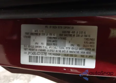 2012 Mazda Mazda5 Sport from USA, damaged, VIN JM1CW2BL4C0100766